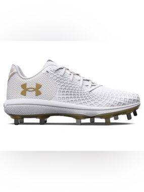 Under Armour NEW Glyde 2MT LE Softball Cleats League 9 White Gold Sneakers Shoe